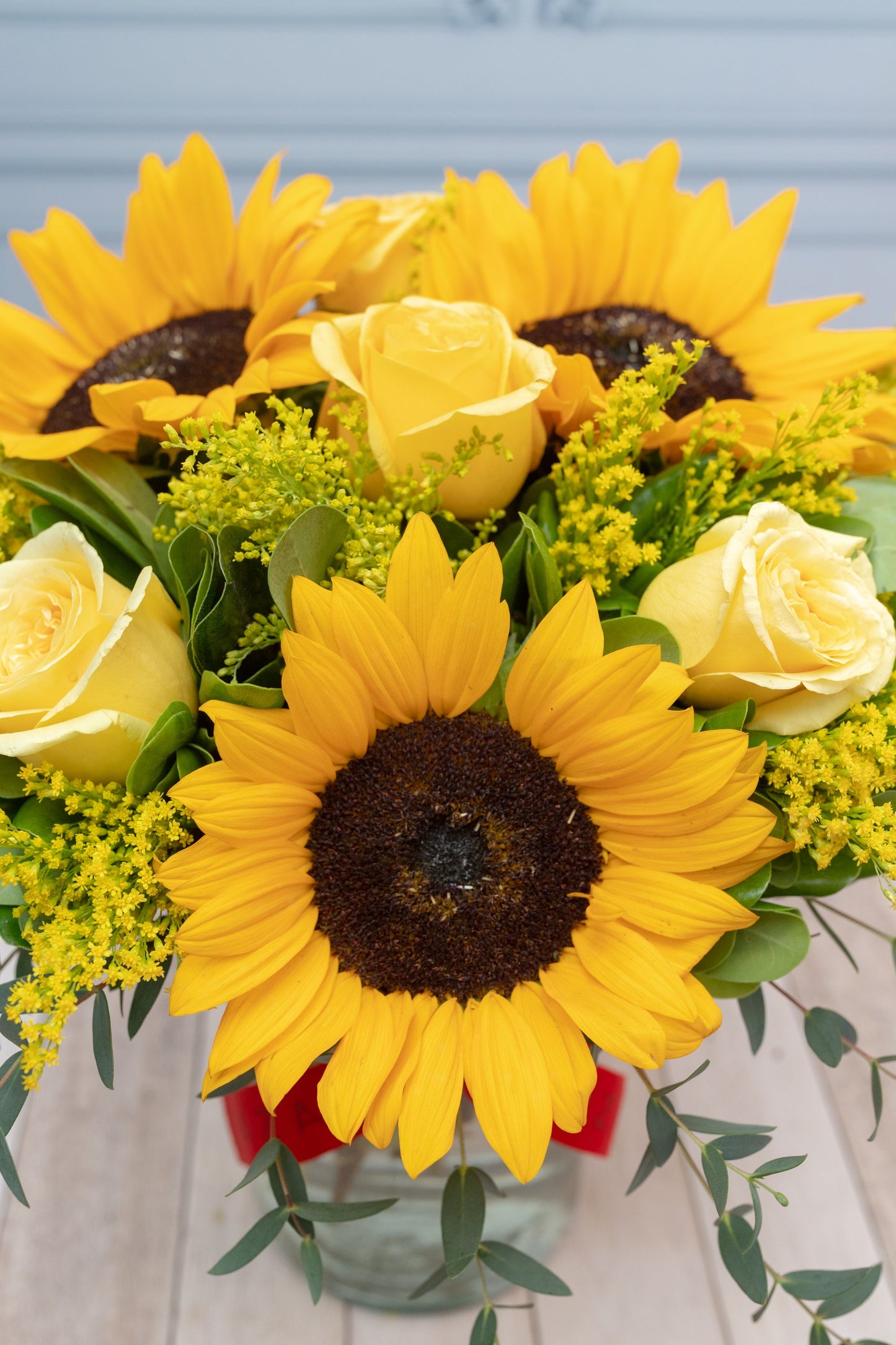 Sol Radiante - Girasol y Rosa Amarilla