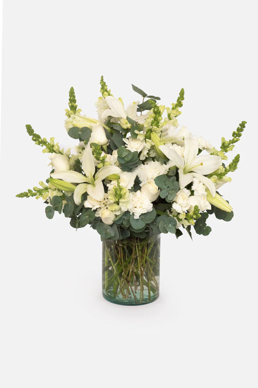 Luz Eterna - Lilium y Clavel Blanco